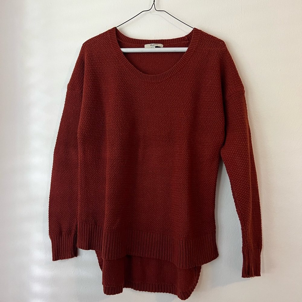 Madewell burnt orange sweater, size small